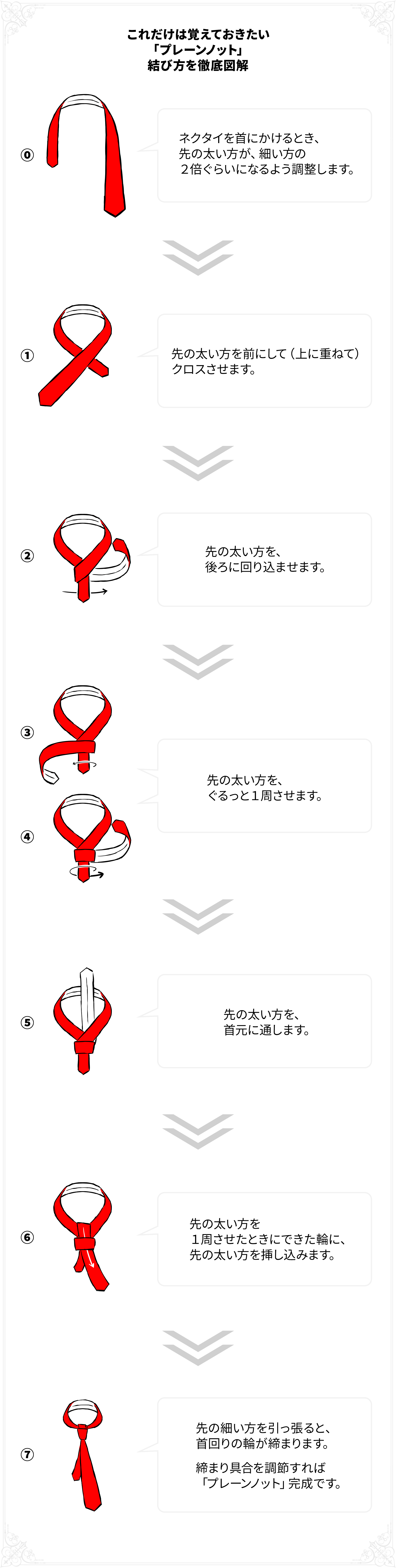 【ネクタイの結び方｜プレーンノットの結び方】